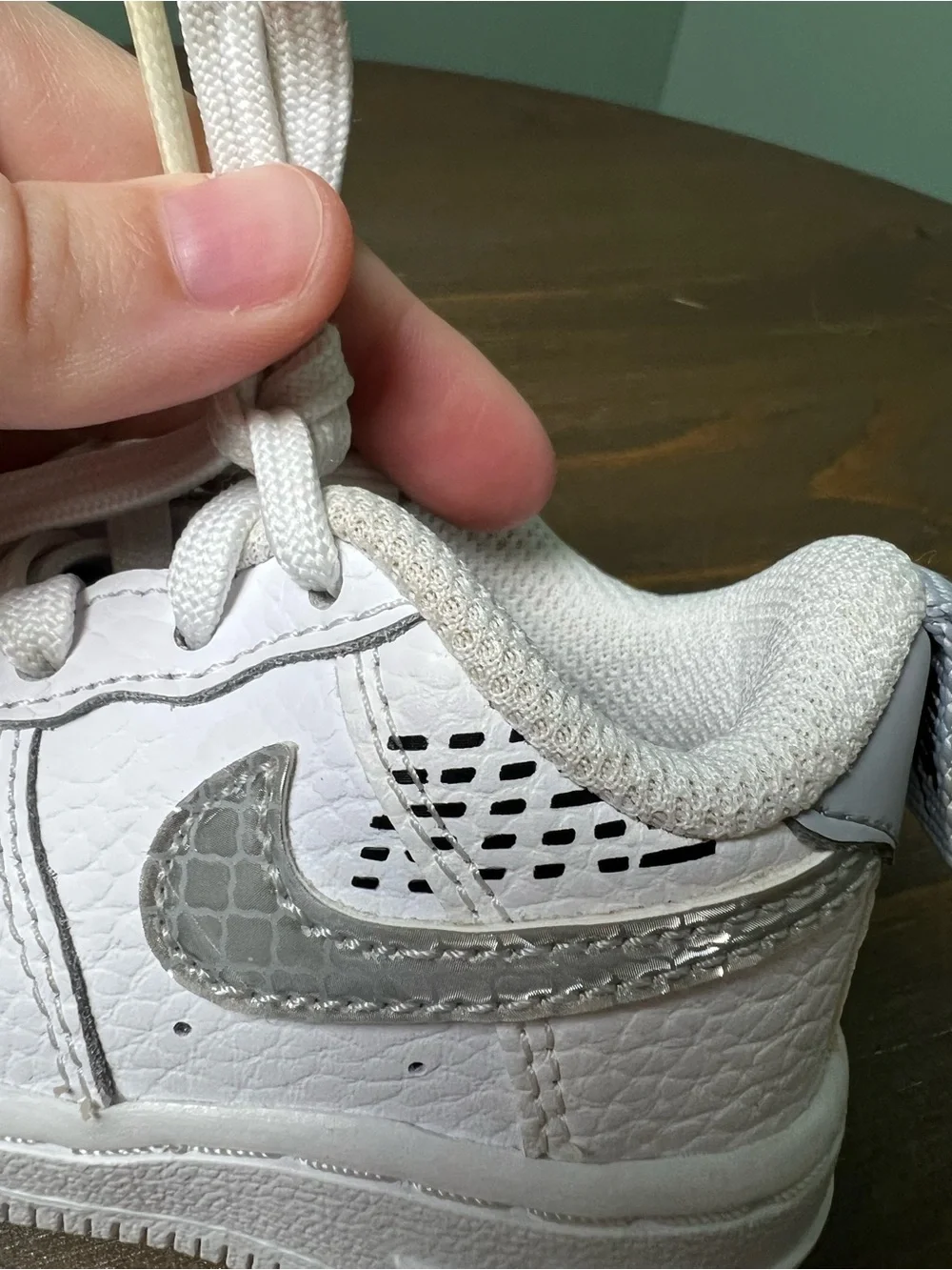 Nike Baby Air Force 1 LV8 Toddler Shoes Unisex 4C Lace Up White Wolf Grey